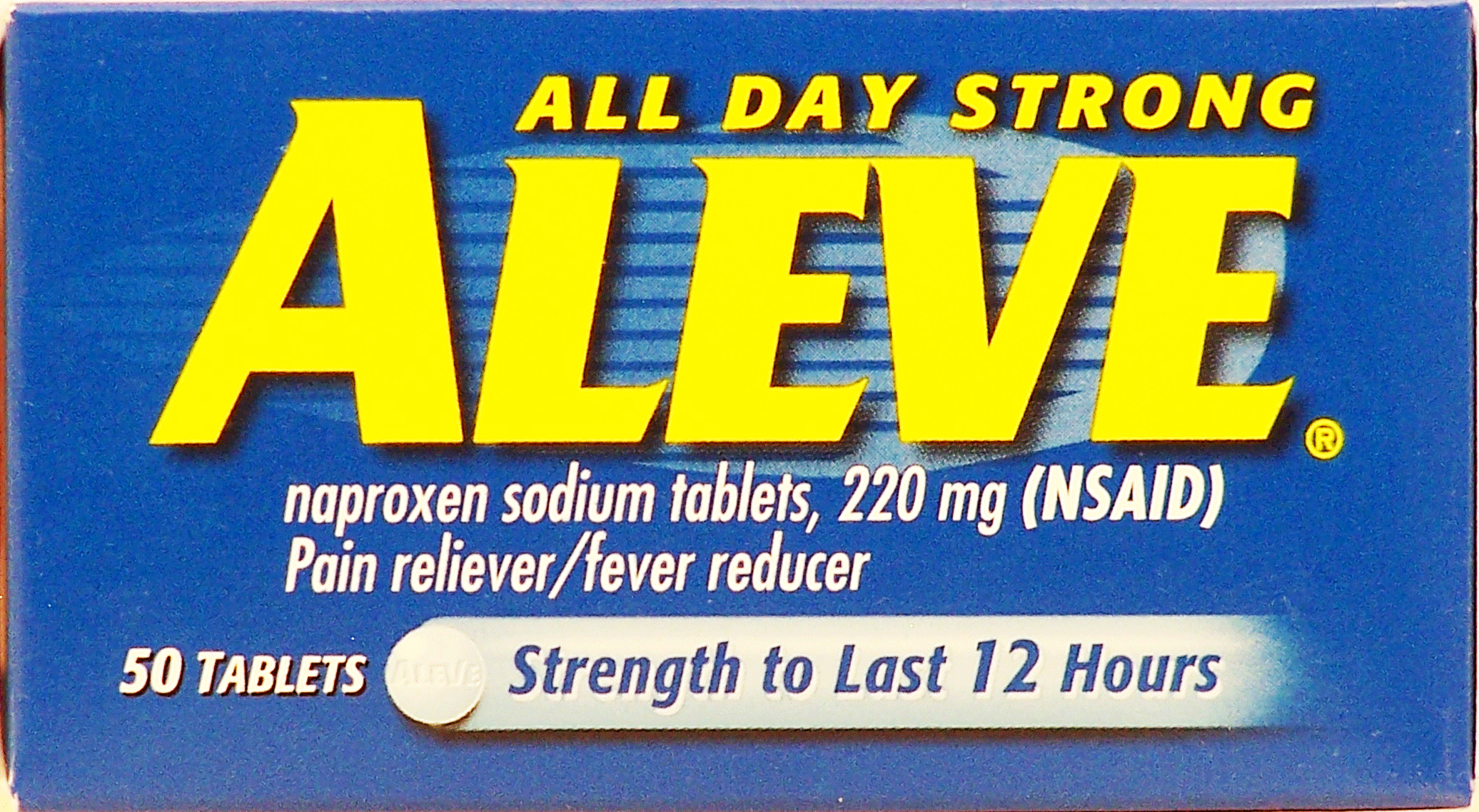 Aleve All Day Strong noproxen sodium tablets, 220mg pain reliever/fever reducer Full-Size Picture